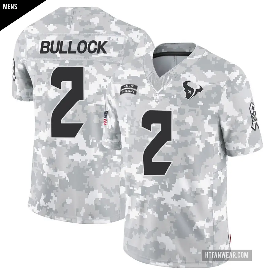 Men's Houston Texans ＃2 Calen Bullock Arctic Camo Limited 2024 Salute to Service Jersey