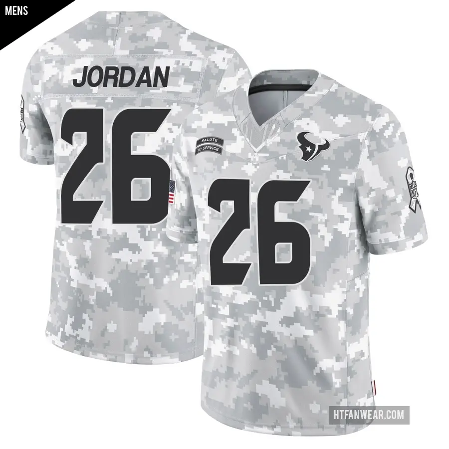 Men's Houston Texans ＃26 Jawhar Jordan Arctic Camo Limited 2024 Salute to Service Jersey