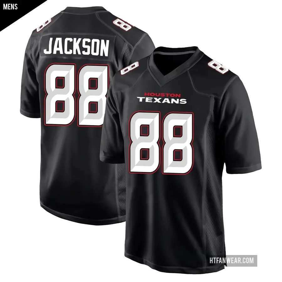 Men's Houston Texans ＃88 Jha'Quan Jackson Black Game Carbon Fashion Jersey