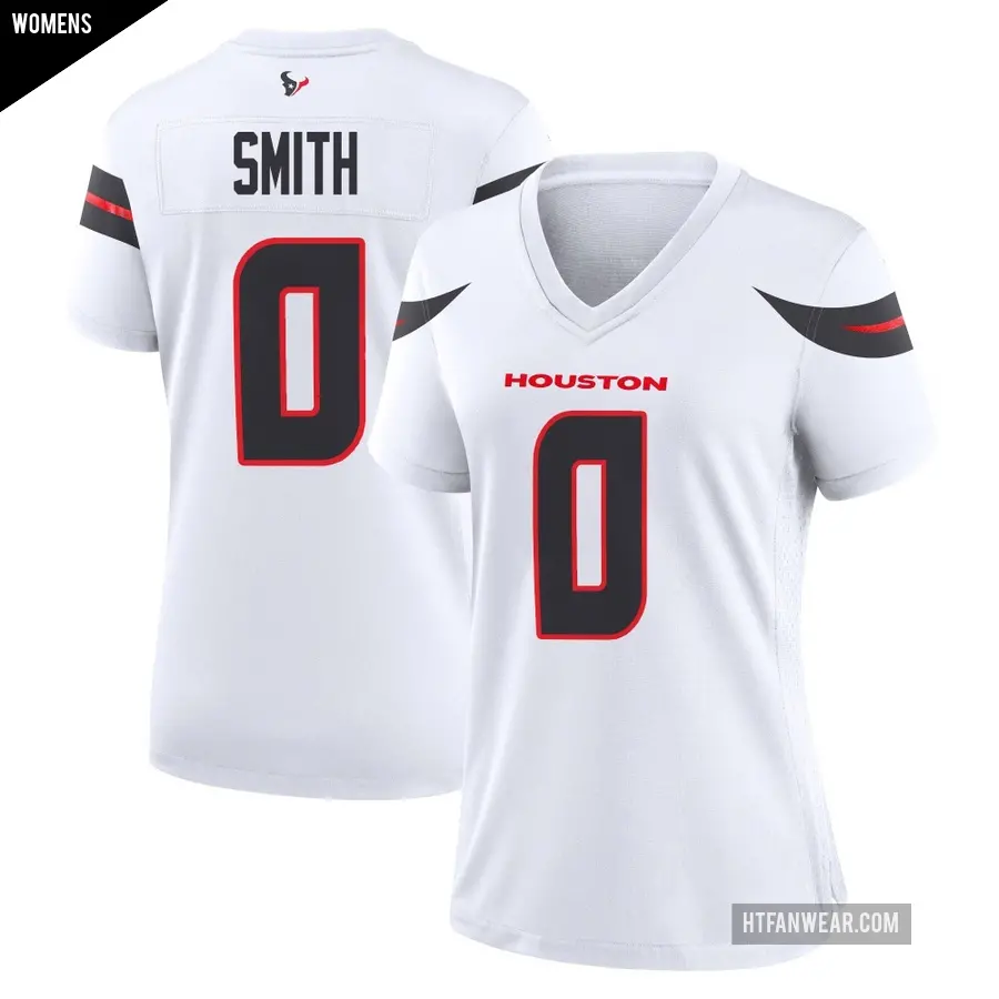 Women's Houston Texans ＃0 Braden Smith White Game Jersey