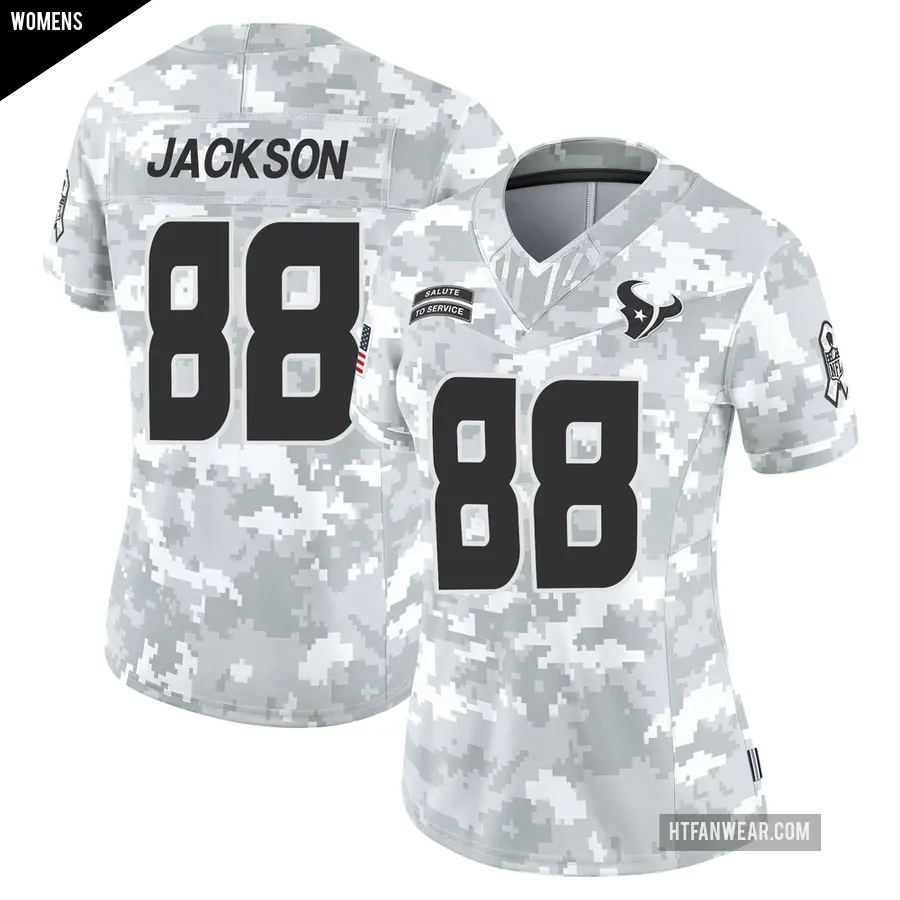 Women's Houston Texans ＃88 Jha'Quan Jackson Arctic Camo Limited 2024 Salute to Service Jersey