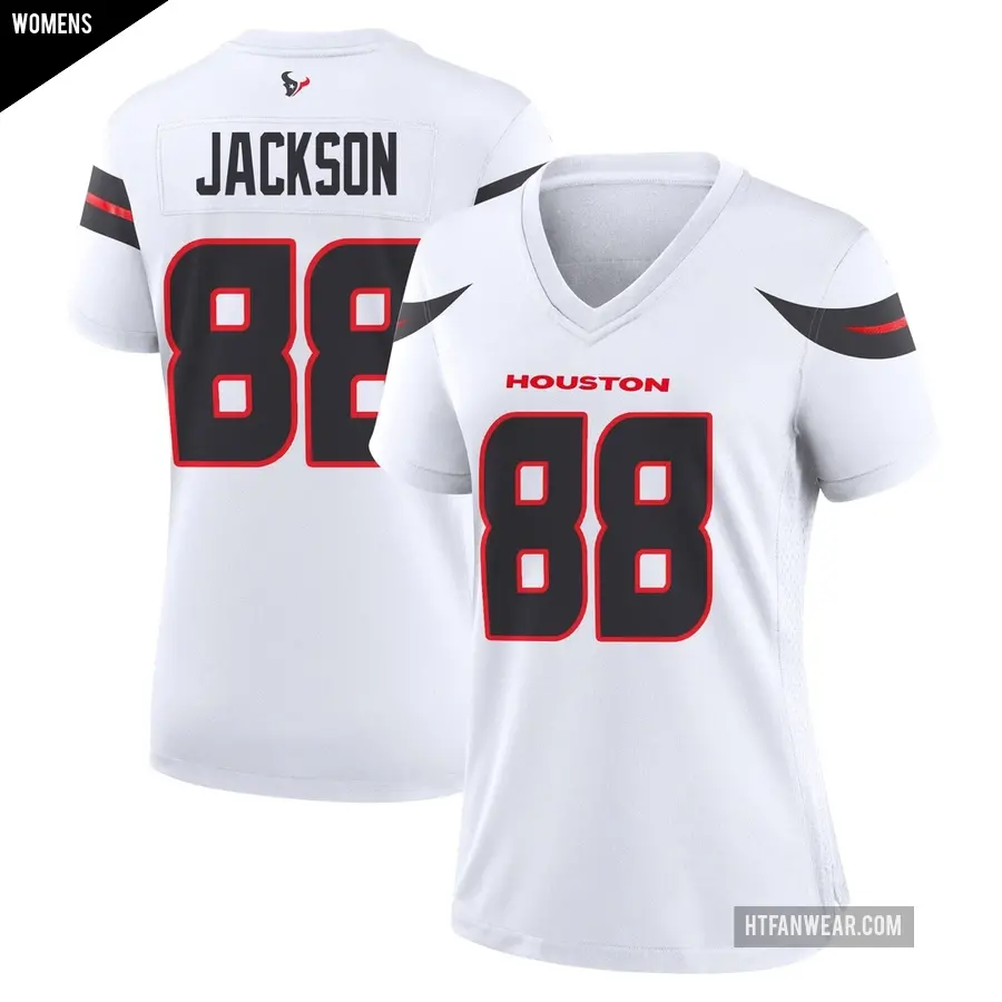 Women's Houston Texans ＃88 Jha'Quan Jackson White Game Jersey