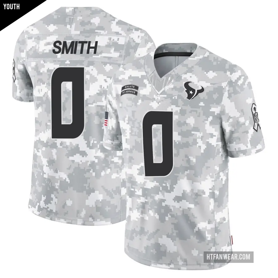 Youth Houston Texans ＃0 Braden Smith Arctic Camo Limited 2024 Salute to Service Jersey