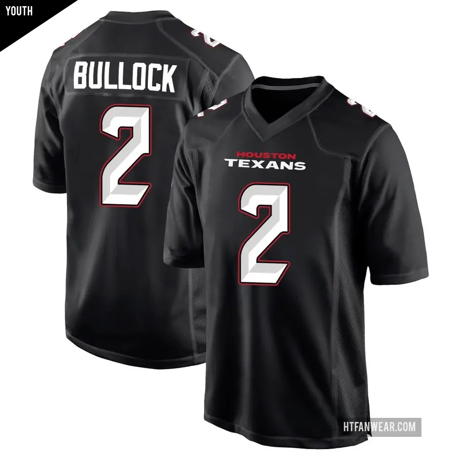 Youth Houston Texans ＃2 Calen Bullock Black Game Carbon Fashion Jersey