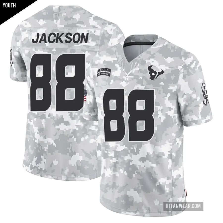 Youth Houston Texans ＃88 Jha'Quan Jackson Arctic Camo Limited 2024 Salute to Service Jersey